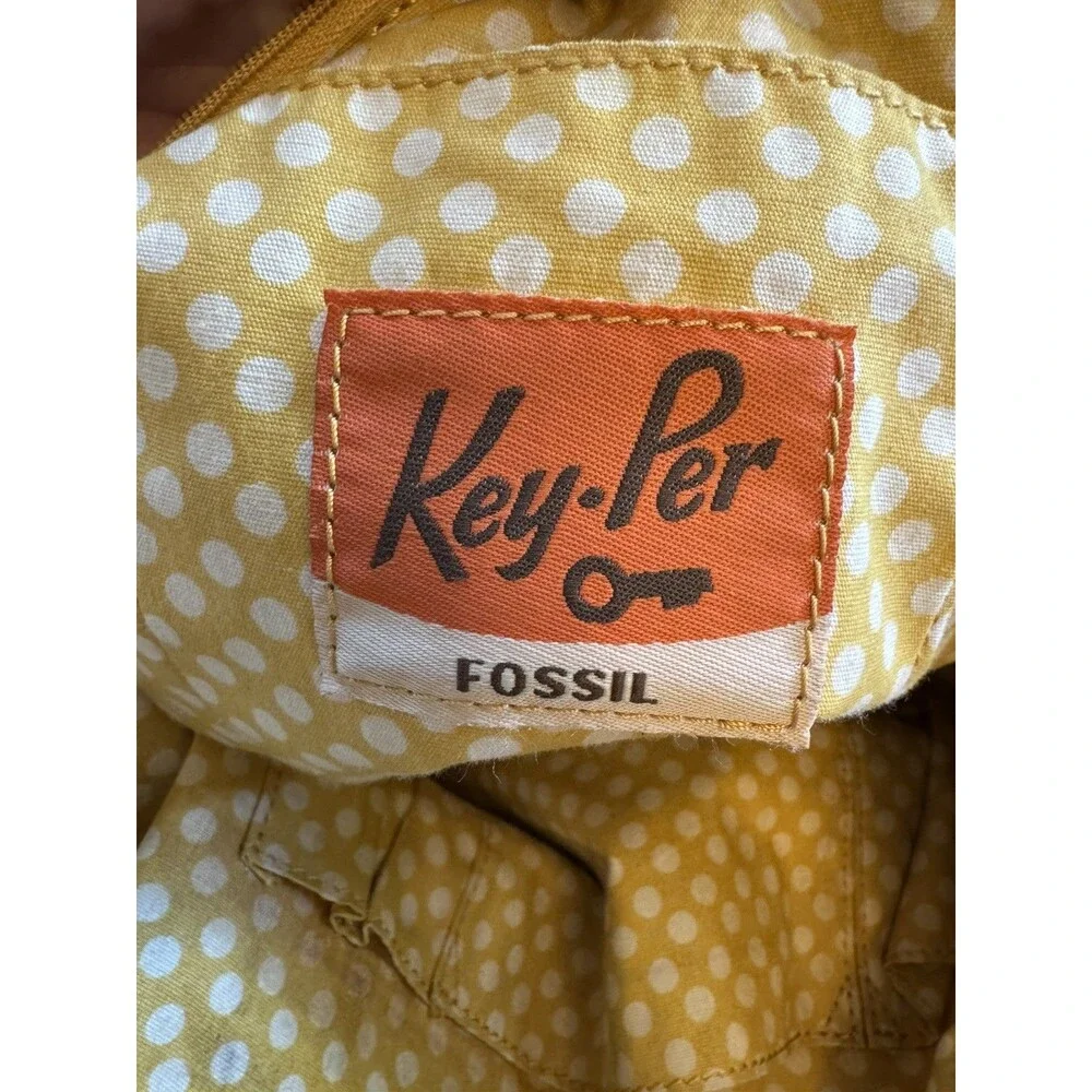 Fossil Key Per Coated Canvas Leather Trim Shoulder Bag Floral Purse- size large